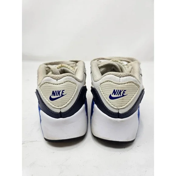 Nike Air Max 90‎ Toddler Shoes White Orange Blue Leather Sneakers Size 10C - Picture 4 of 8